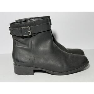 COLE HAAN Hastings Black Leather Waterproof Ankle Boot Bootie Size 9 EUC